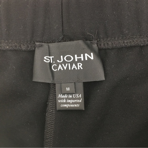 St. John Caviar Women’s Black Pull On Pants High Waist Size Medium - Picture 6 of 8